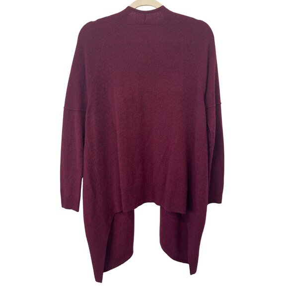14th and Union Cashmere Open Front Cardigan Sweater Women Small Red Asymmetrical - Picture 2 of 9
